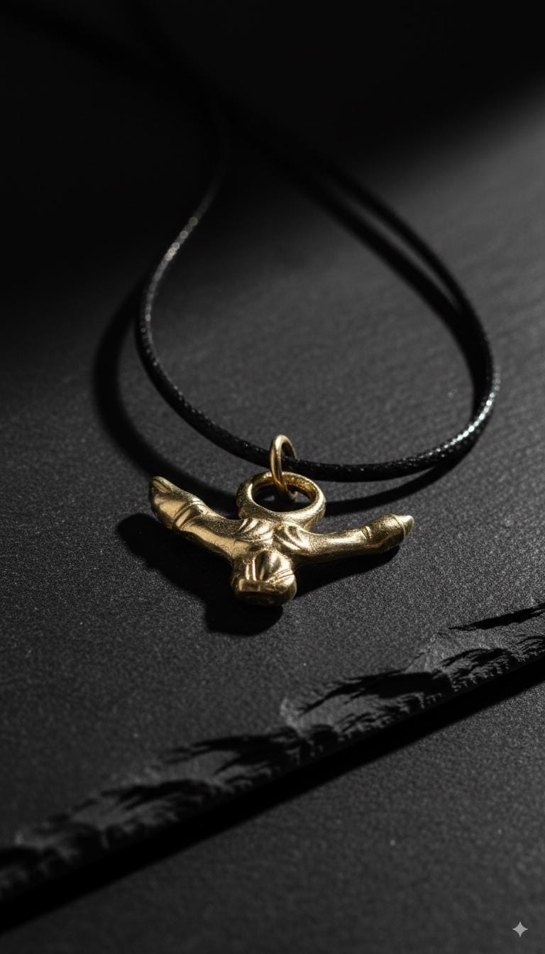 Fascinus Replica Natural Brass Pendant Amulet Protective Roman Phallus ...
