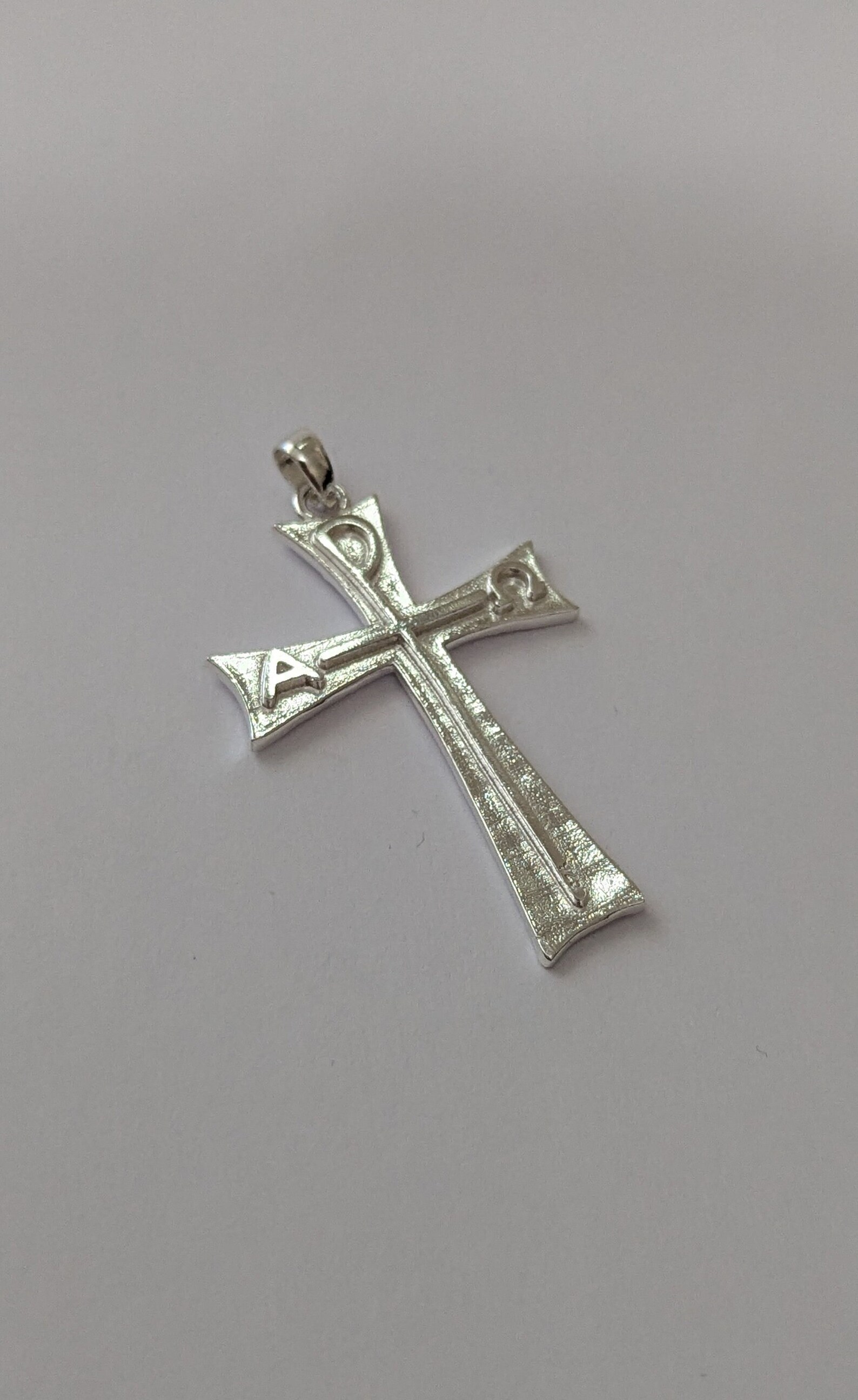 ALPHA OMEGA BACULUS CROSS, Silver and Bronze, Representation of Jesus ...