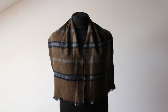 Wool scarf vintage, Shawl Retro, Unisex Scarf, Me… - image 5