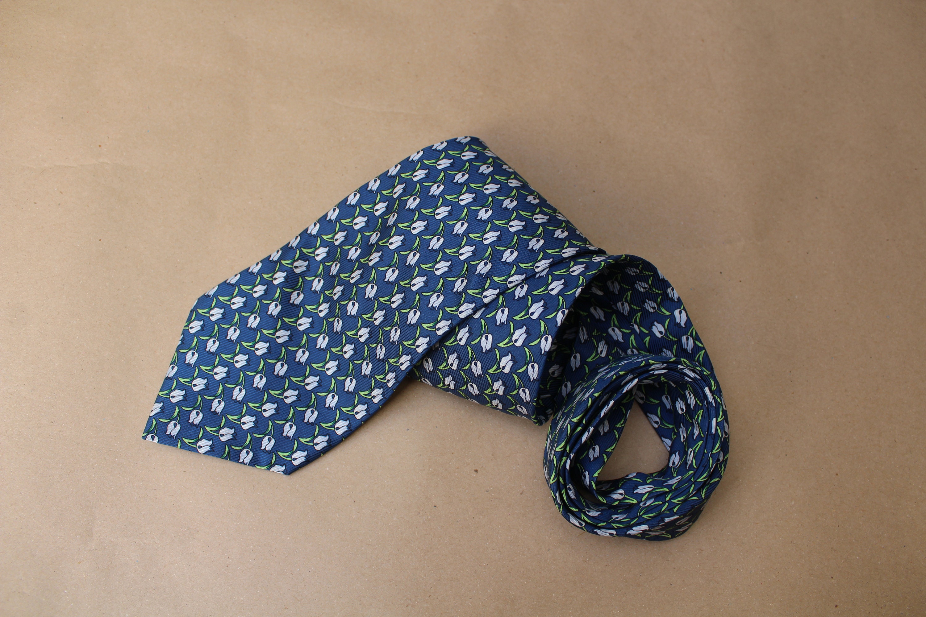 Vintage Necktie. Blue Tie. Wedding Tie.vintage Mens Tie.mens Gift.men Tie. Men Neck Tie.flowers