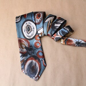 Vintage Necktie.Blue necktie.Wedding tie.Vintage mens tie.Mens gift.Vintage men&#39;s tie.Men&#39;s neck tie.100% polyester.Fruits tie.Handmade tie.