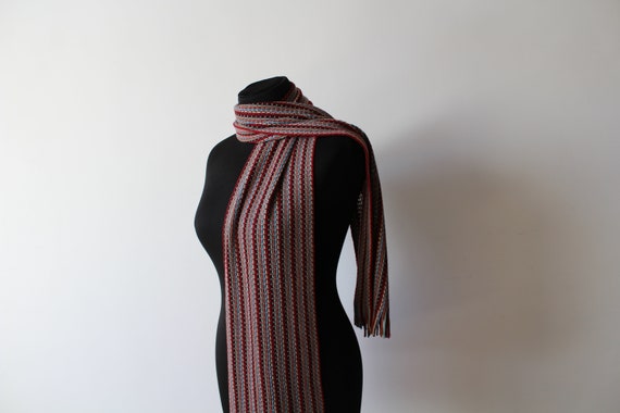 Wool scarf vintage. Shawl Retro. Unisex Scarf. Me… - image 6