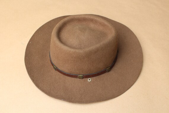 Vintage Unisex Brown Cowboy Hat Wool Cowboy Hat V… - image 5