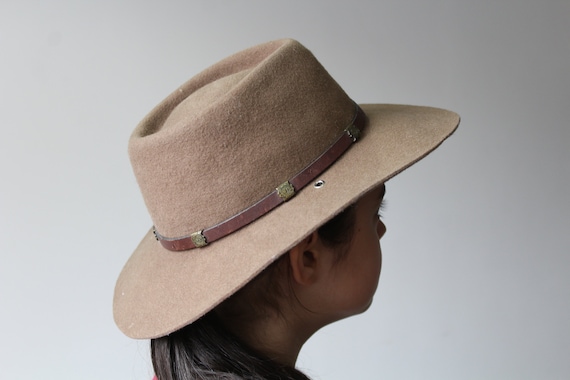 Vintage Unisex Brown Cowboy Hat Wool Cowboy Hat V… - image 1