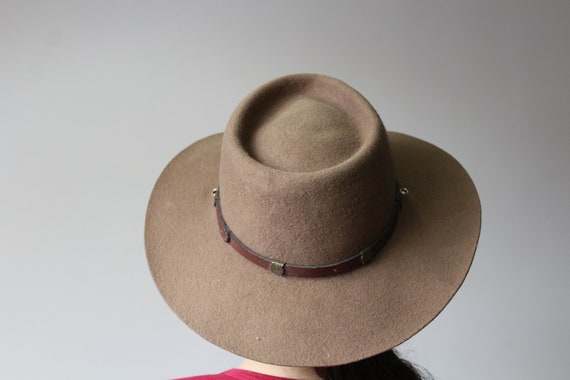Vintage Unisex Brown Cowboy Hat Wool Cowboy Hat V… - image 4