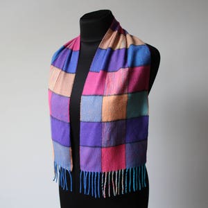 Wool blend scarf vintage.Shawl Retro.Unisex Scarf.Mens Scarf.Woman Scarf.Vintage Retro.Wool Scarf for Women.Long Scarf.Vintage muffler.