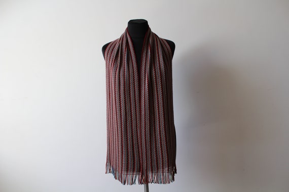 Wool scarf vintage. Shawl Retro. Unisex Scarf. Me… - image 3