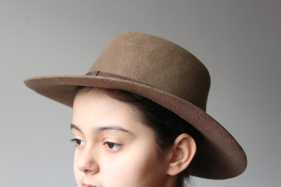Vintage Unisex Brown Cowboy Hat Wool Cowboy Hat V… - image 2