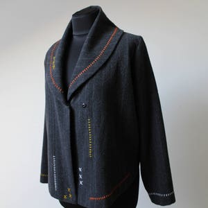 Vintage Blazer, Banjo Jacket, Size Medium, Blazer Women&#39;s, Vintage Jacket, 90&#39;s Clothing, Retro Blazer, Grey Blazer, Jackets, Gray striped.