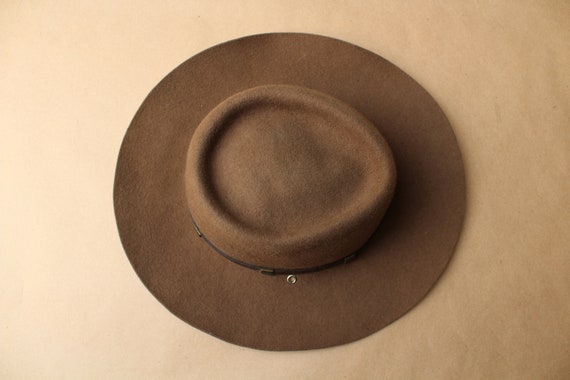 Vintage Unisex Brown Cowboy Hat Wool Cowboy Hat V… - image 6