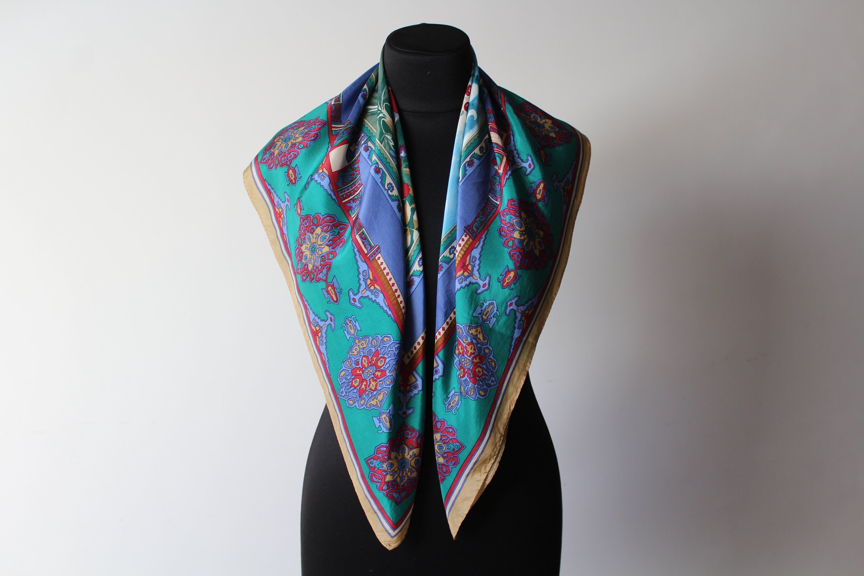 Designer Scarf. Codello Vintage Silk Scarf. Woman Scarf. Etsy