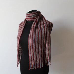 Wool scarf vintage. Shawl Retro. Unisex Scarf. Mens Scarf. Woman Scarf. Wool scarves for women. Long Scarf. Vintage muffler. Red scarf