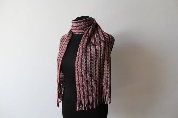 Wool scarf vintage. Shawl Retro. Unisex Scarf. Me… - image 1