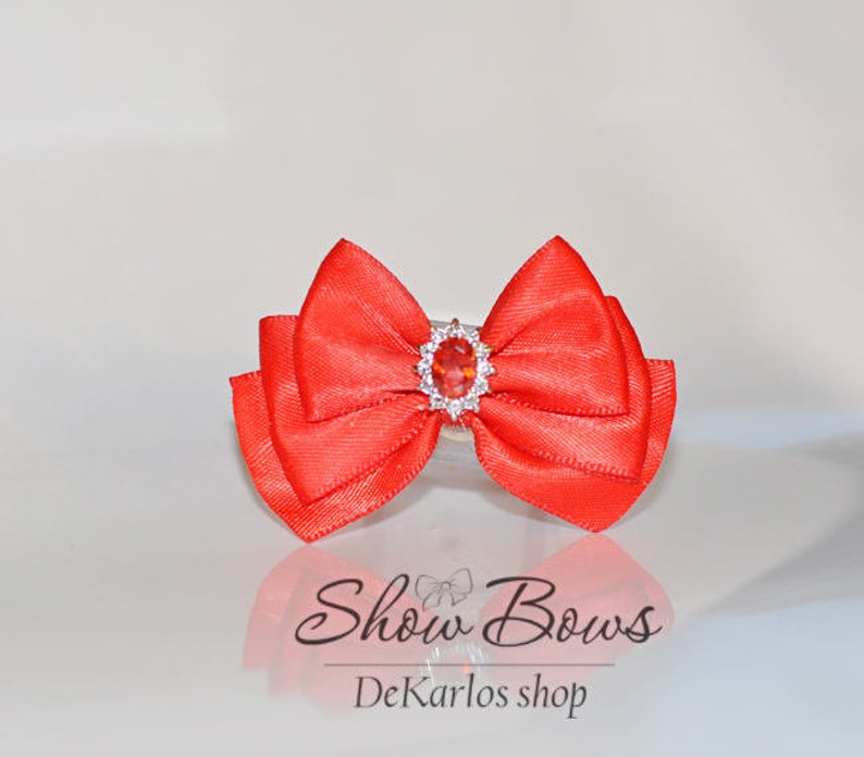 maltese show bow ties dog vintage dog bow Vintage show bow Zircon grooming bow per dog bow yorkie bow show bows for dogs