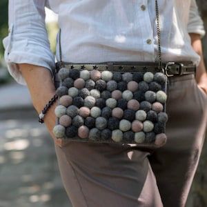 Crossbody bag Elegante Schulter Wolltasche Boho Stil Wollperlen Accessoires für Frauen Muttertag Geburtstag einzigartiges Geschenk für Frau Mutter