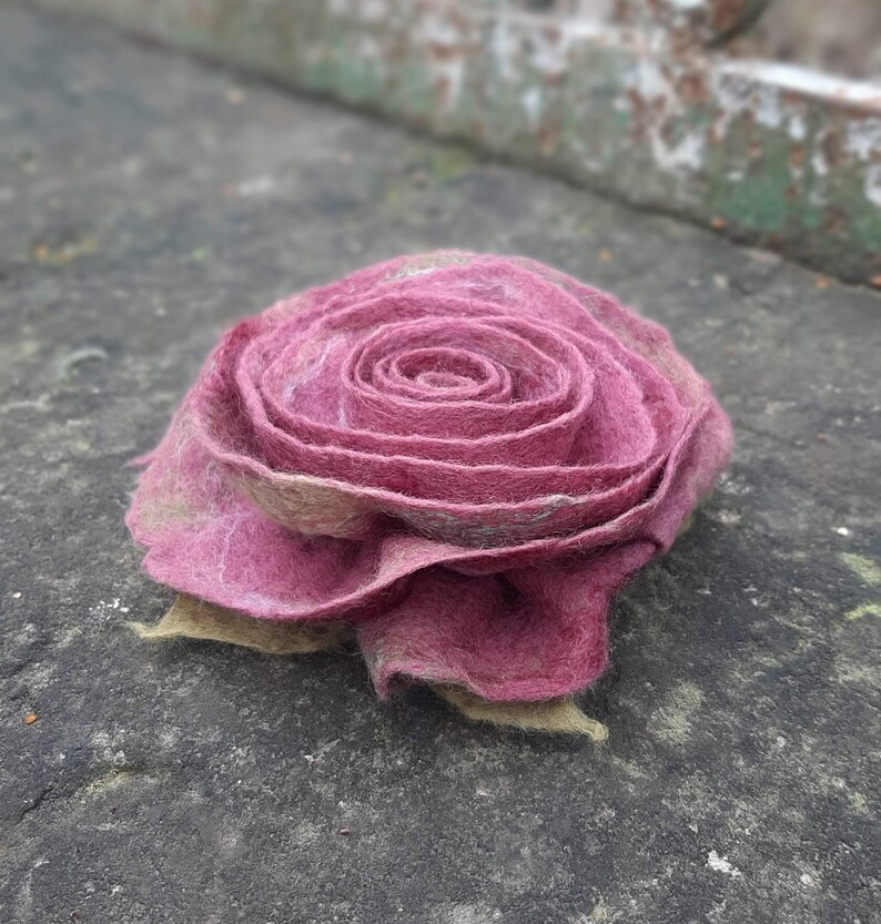 Felted woolen flower brooch Brooches 50th birthday gift Gift for her Gift mother Unique wife gift Accessories Merino wool Woolen rose Burgundy