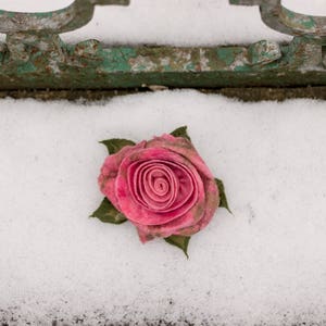 Felt flower brooch rose felt flower pin wool jewelry flower girl gift wool felt brooch Custom colors available image 5