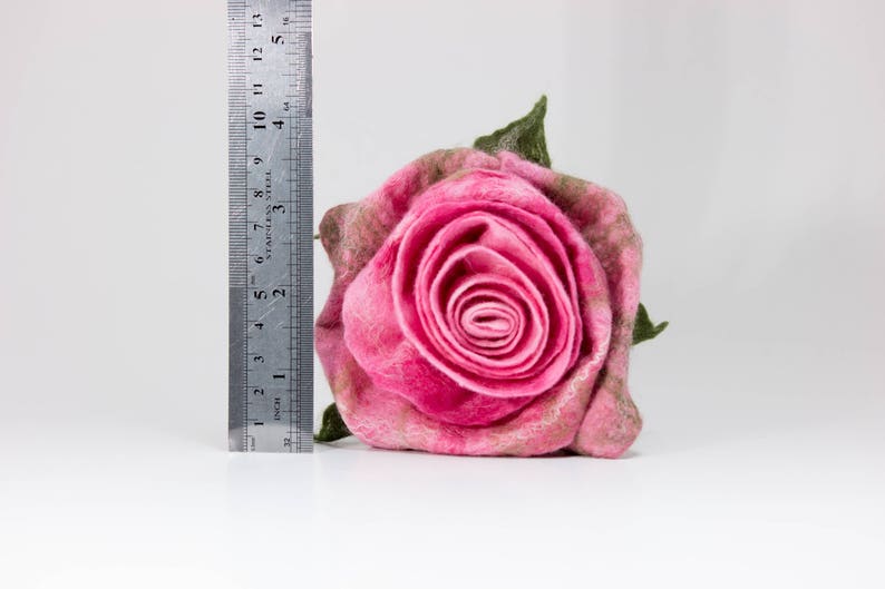 Mothers day jewelry Rose Brooch Rose Jewelry Felted Flower Brooch Needle Felted Rose Felt Brooch Wool Flower Gift for her felted brooch image 8