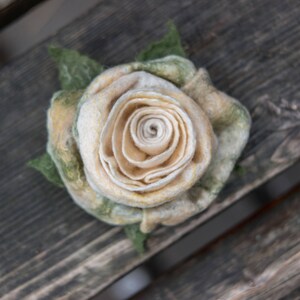Mothers day jewelry Rose Brooch Rose Jewelry Felted Flower Brooch Needle Felted Rose Felt Brooch Wool Flower Gift for her felted brooch image 3