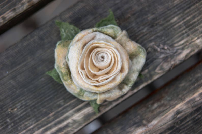 Mothers day jewelry Rose Brooch Rose Jewelry Felted Flower Brooch Needle Felted Rose Felt Brooch Wool Flower Gift for her felted brooch image 3