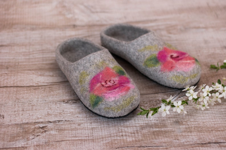 Grandparent gifts felted wool slippers 60th birthday Gift for | Etsy