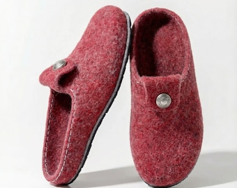 Handmade Wool Felt Slippers For Women : Cozy Warm Eco House Shoes