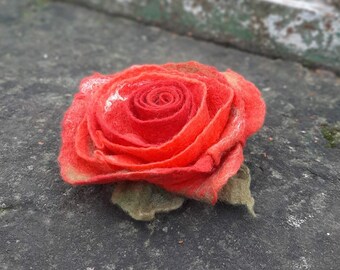 Felted woolen flower brooch Brooches 50th birthday gift Gift for her Gift mother Unique wife gift Accessories Merino wool Woolen rose