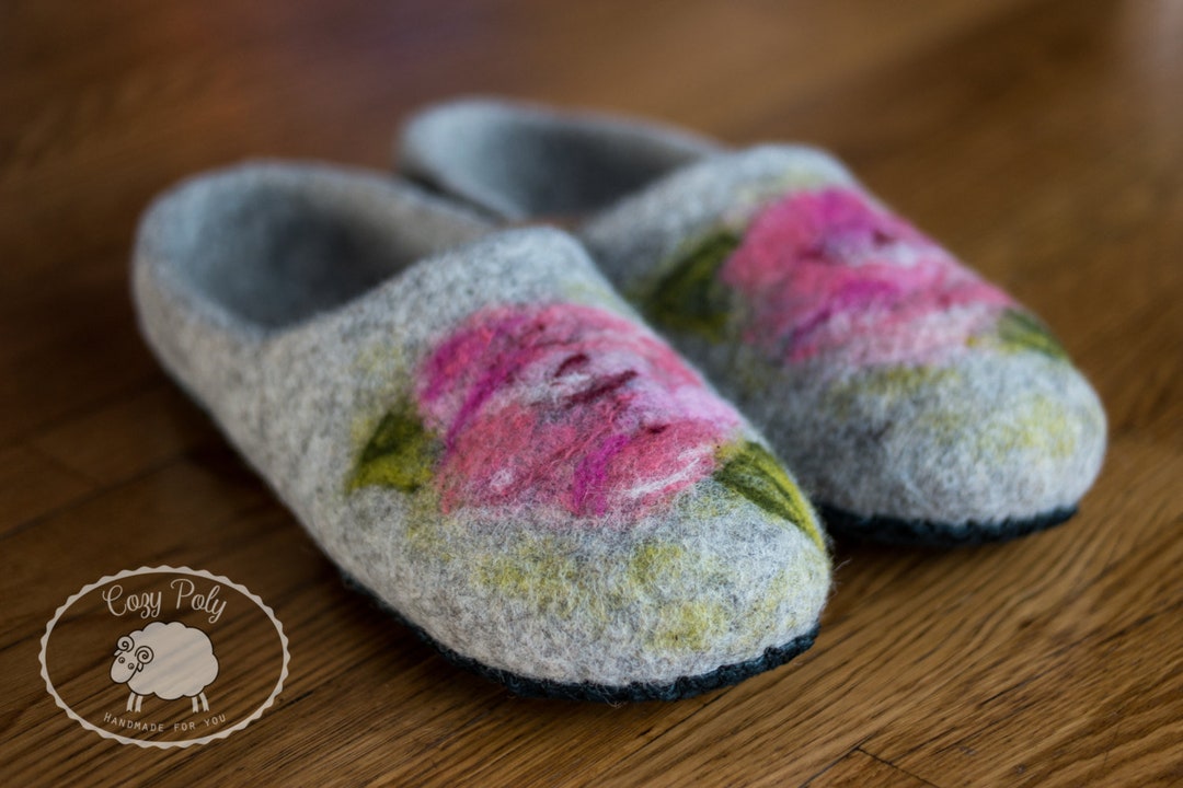 Grandparent Gifts Felted Wool Slippers 60th Birthday Gift for - Etsy