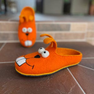 Handmade Wool Felted Bunny Slippers: Cozy Animal Shoes