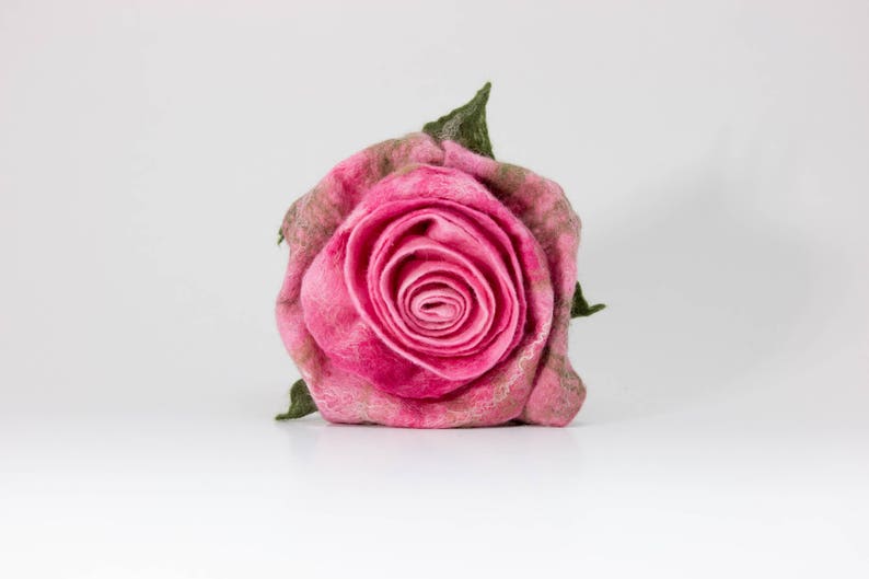 Mothers day jewelry Rose Brooch Rose Jewelry Felted Flower Brooch Needle Felted Rose Felt Brooch Wool Flower Gift for her felted brooch image 2