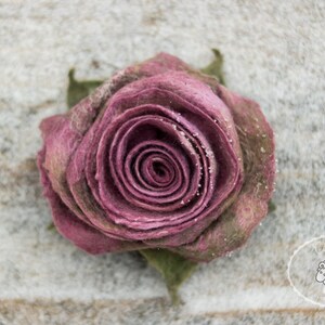 Mothers day jewelry Rose Brooch Rose Jewelry Felted Flower Brooch Needle Felted Rose Felt Brooch Wool Flower Gift for her felted brooch image 5