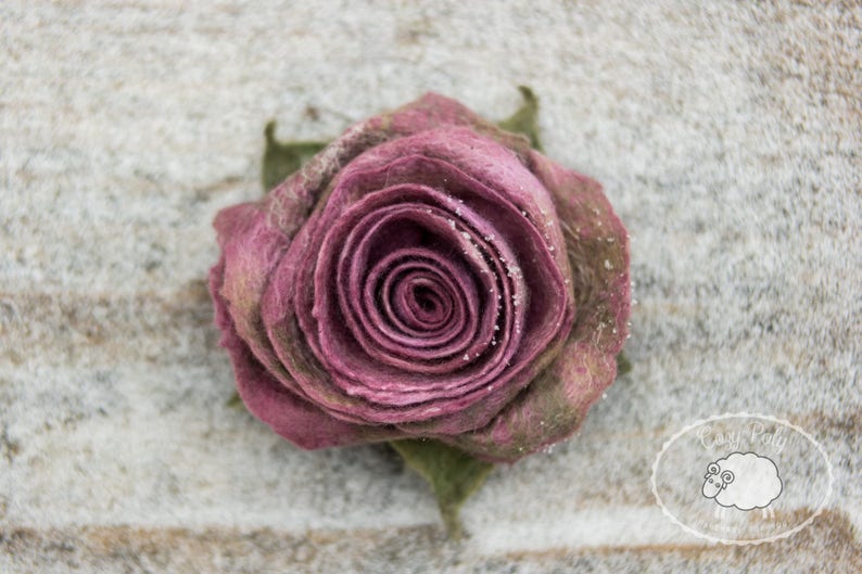 Mothers day jewelry Rose Brooch Rose Jewelry Felted Flower Brooch Needle Felted Rose Felt Brooch Wool Flower Gift for her felted brooch image 5