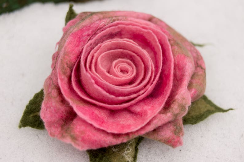 Felt flower brooch rose felt flower pin wool jewelry flower girl gift wool felt brooch Custom colors available image 6