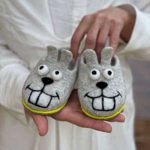 Baby Geschenk Osterhase Hausschuhe Baby Hausschuhe Gefilzte Hausschuhe Wolle Schuhe Mädchen Hausschuhe Babyschuhe Wolle Hausschuhe Jungen Hausschuhe Bild 8