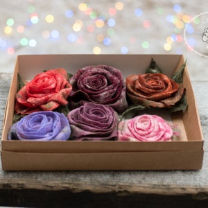 Mindfulness gift mom birthday gift Rose Brooch Wool Jewelry Flower Brooch Rose Jewelry Felted Brooch Felted Rose Felted flower wool image 7