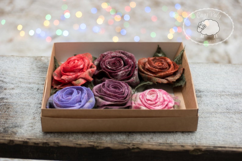 Mindfulness gift mom birthday gift Rose Brooch Wool Jewelry Flower Brooch Rose Jewelry Felted Brooch Felted Rose Felted flower wool image 7