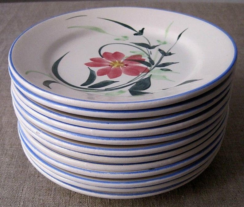utensil Kitchen cottage.art of the holiday tables kitchen 12 hand-painted antique earthenware dessert plates