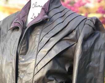 Rock Star Leather Jacket, Rare 80s Vintage Cropped Leather
