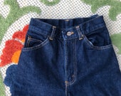 Vintage NOS Chic Jeans, High Waist Skinny Dark Wash Denim, 1980s Junior 3 4, Extra Tiny