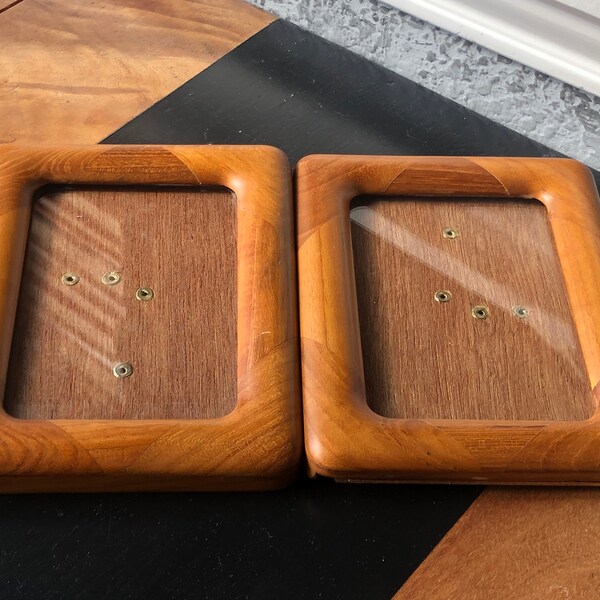 Vintage Wooden Picture Frames, Made in Thailand, inlaid Wood Frames, Mid Century Modern Design