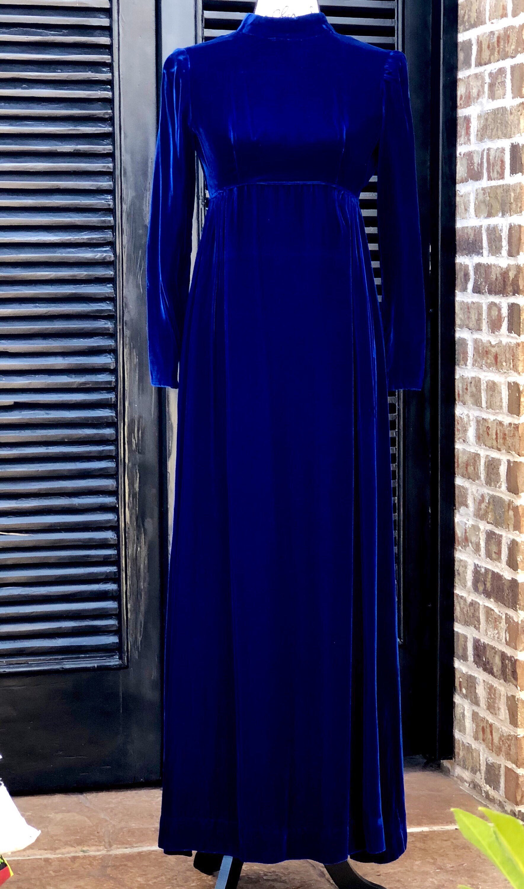 royal blue velvet dress