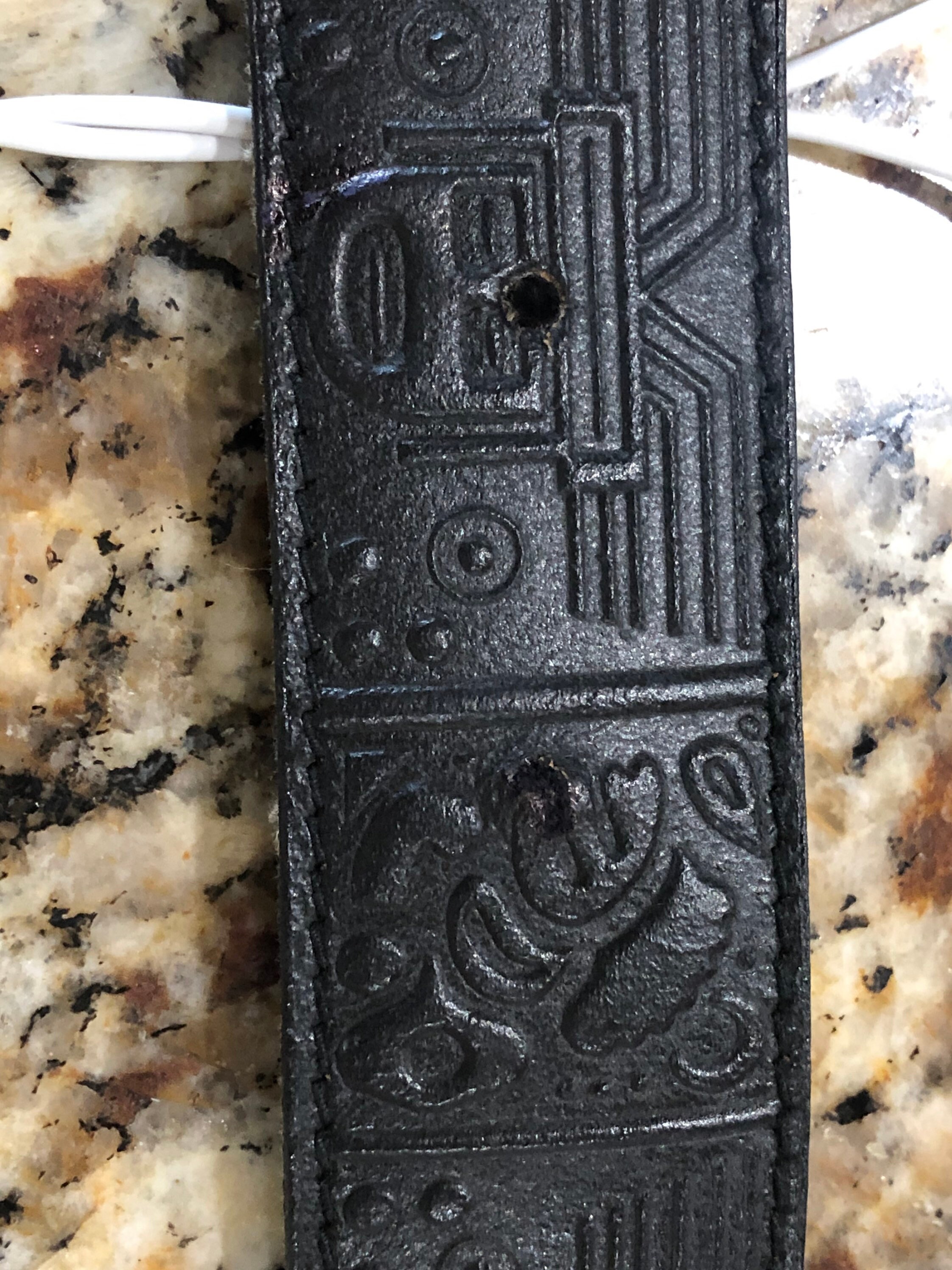 Men's Aztec Beaded Braided Accent Leather Belt