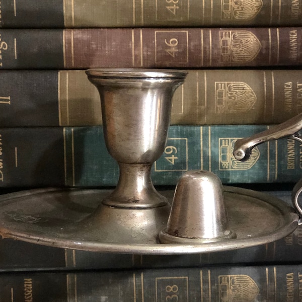 Antique Silver Candle Holder, Silver Plated Candlestick, Vintage English Decor, Makers Stamped Hallmark, 100 Years Old, Posh Patina Housewar