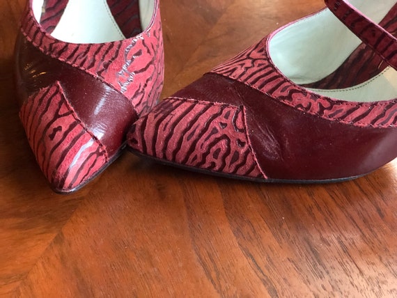 70s Designer Shoes, burgundy heels, Pin Up Shoes,… - image 10