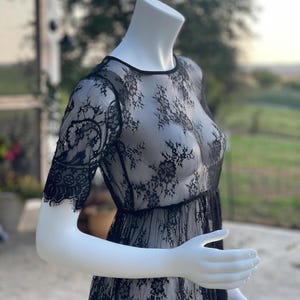 Sheer Black Lace Midi Dress: Romantic Gothcore Slip, Size S - Etsy