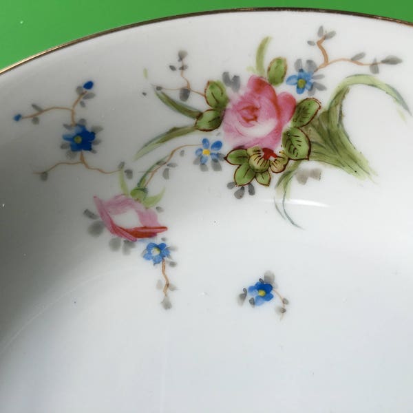 Cottagecore Dishes Vintage Floral Dishes, Cottagecore Dining Table Bowls, Floral Handpainted Nippon Set Of 4, Country Estate Dishes