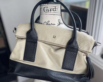 Kate Spade All Weather Leather Shoulder Bag: Cream & Black
