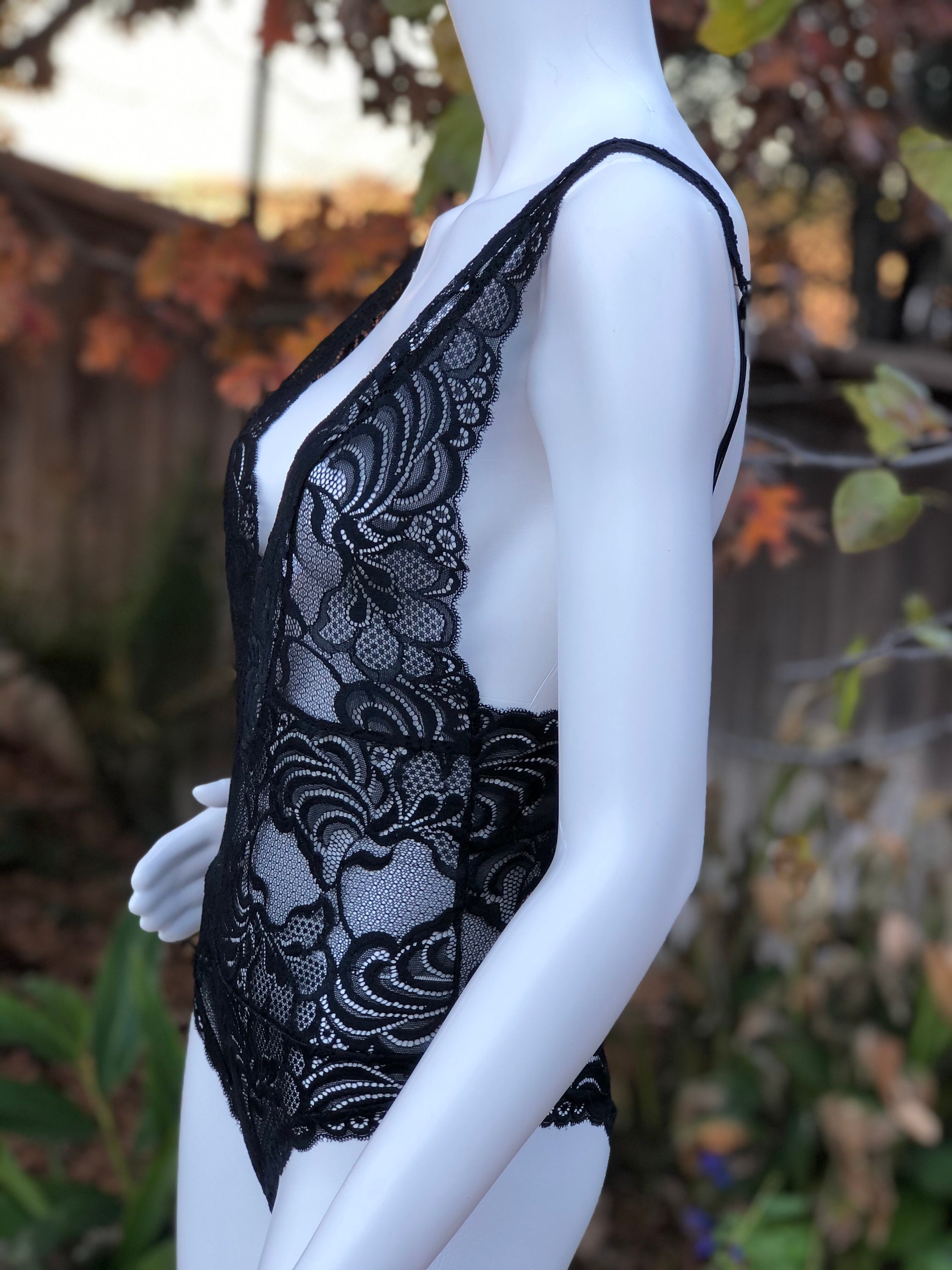 Vintage Sheer Black Body Suit Sexy Wedding Bodysuit -  Australia
