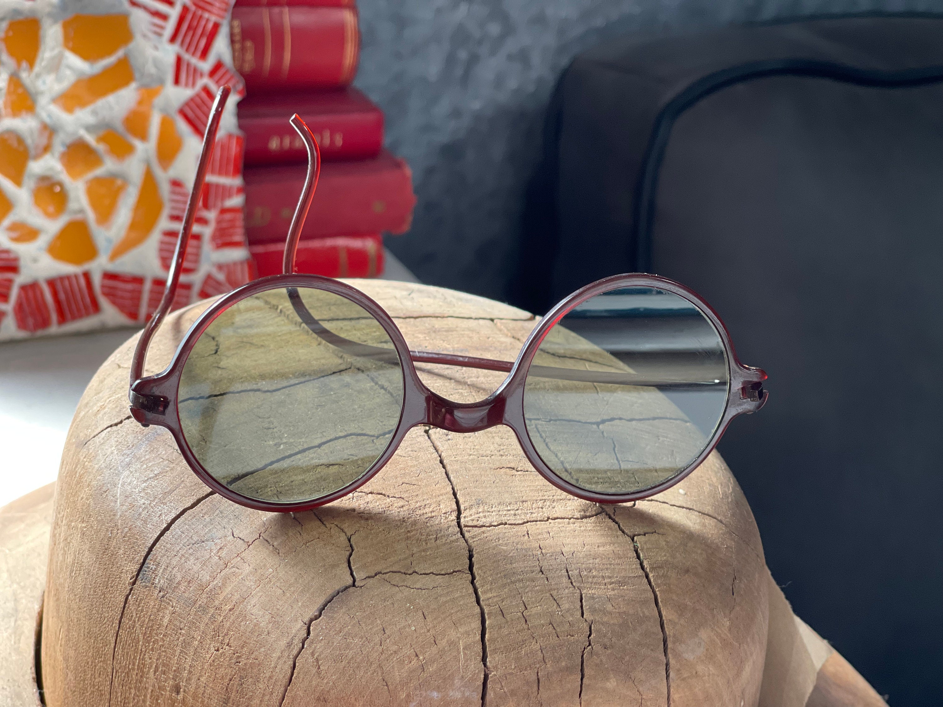 Antique Wilson Round Sunglasses: 1920s Motorcycle Glasses - Etsy