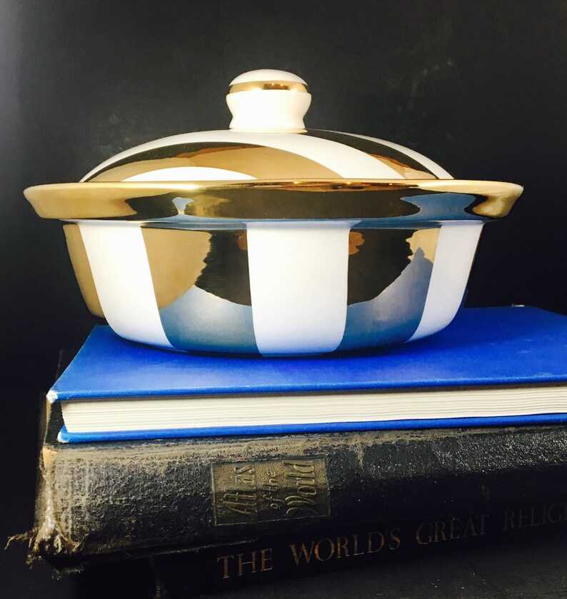 Gold Casserole Dish Designer Cookware High End Serving Etsy